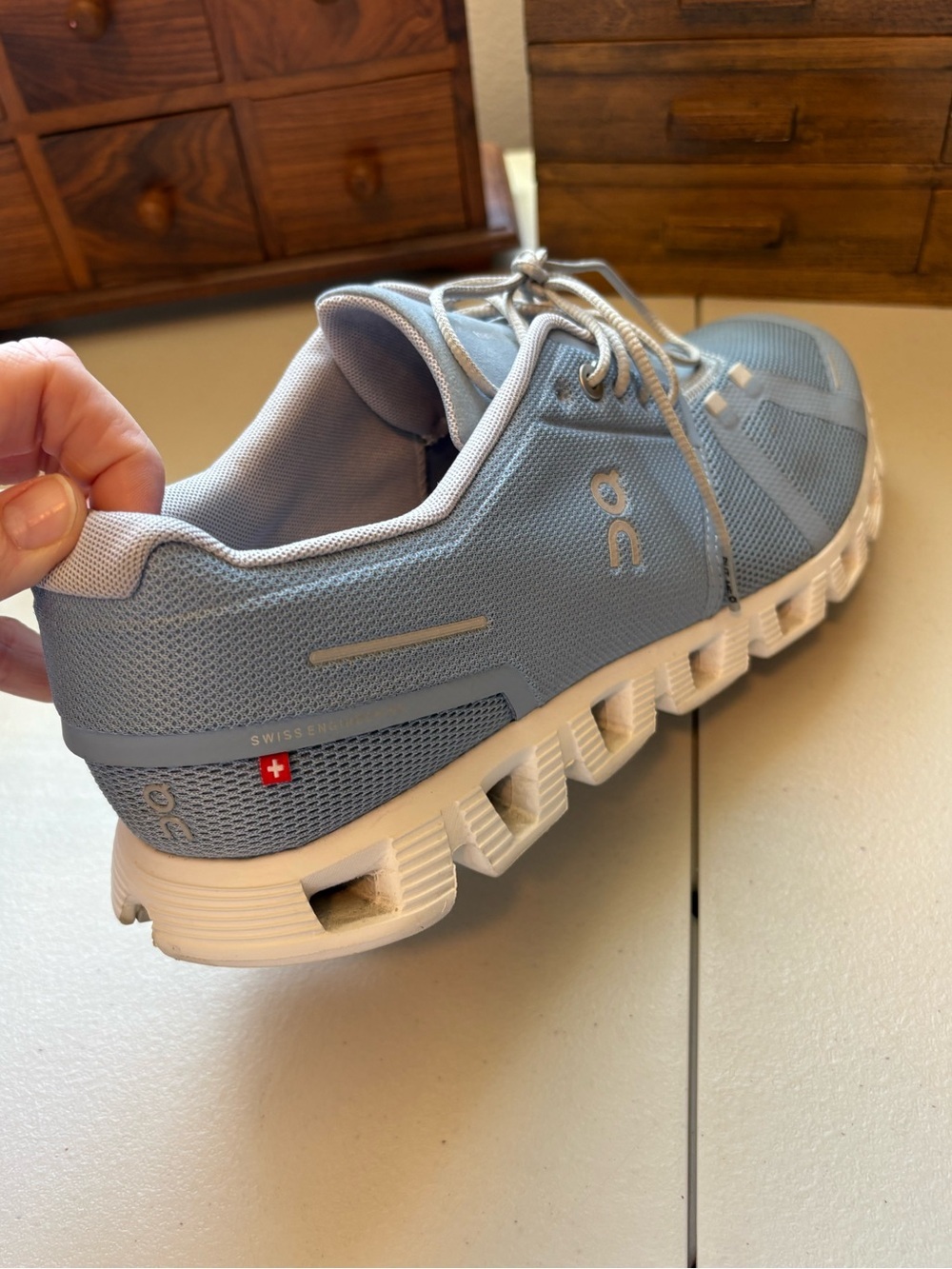 On cloud 6 men’s blue white running shoes size 13 - Picture 7 of 8